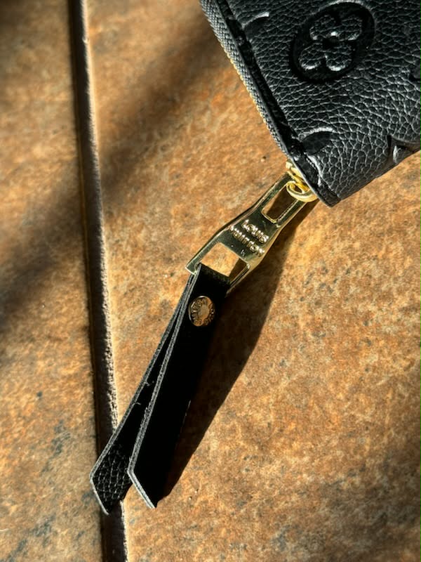Black Monogram Zip Wallet